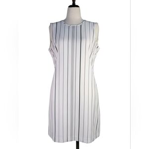 CALVIN KLEIN SZ 8 SHEATH DRESS WHITE W/BLACK STRIPES